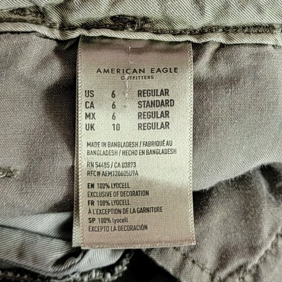 American Eagle Pants Womens 6 Green High Waist Wide Leg Paper Bag Crop - Picture 11 of 12